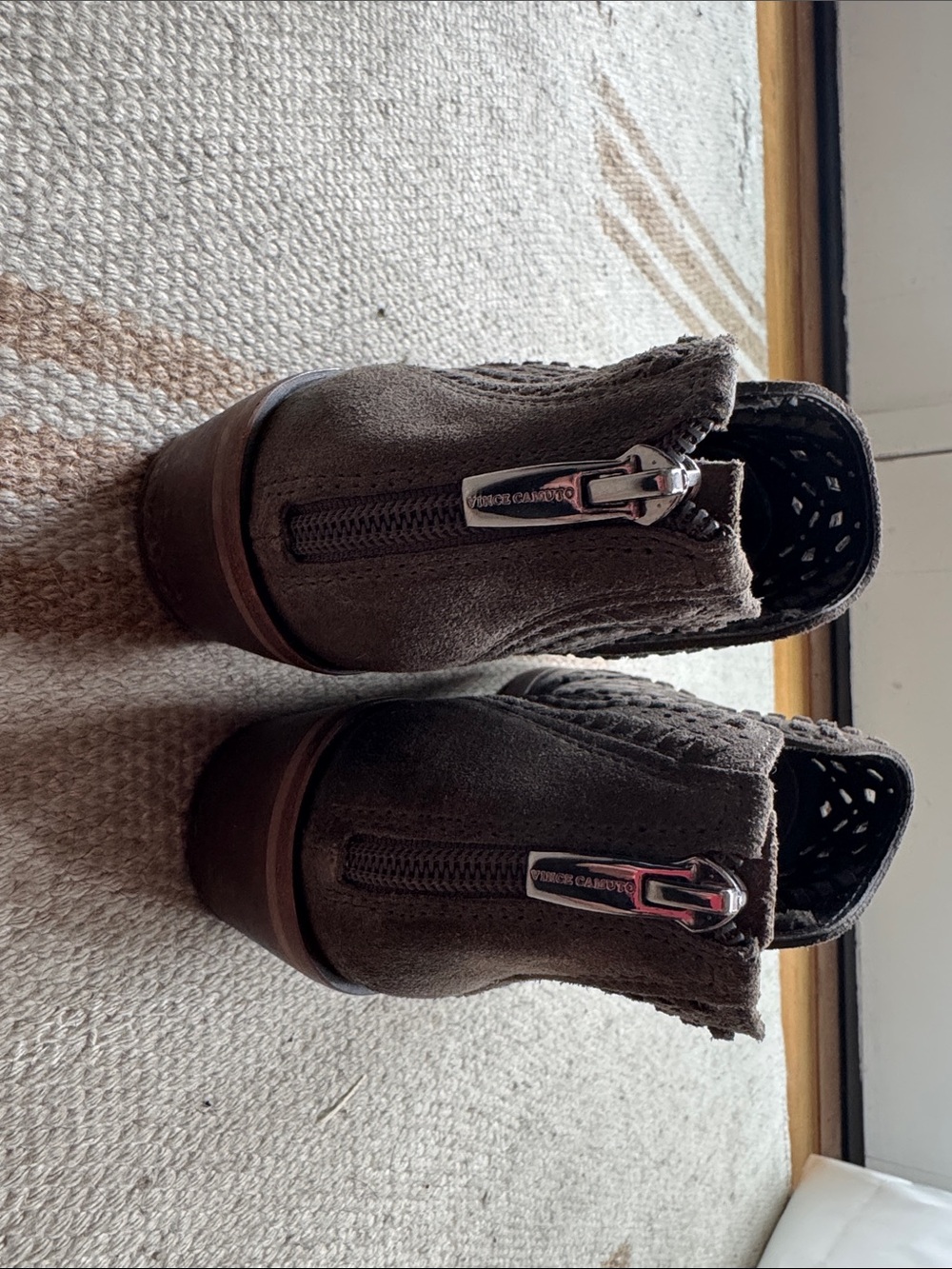 Vince Camuto Taupe Suede Ankle Booties - Picture 4 of 6